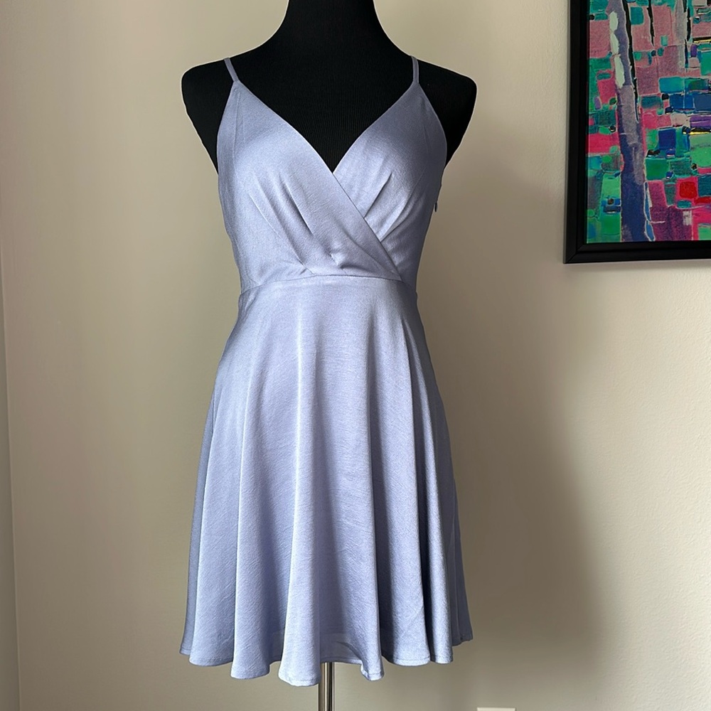 Express Shimmer Blue Dress
